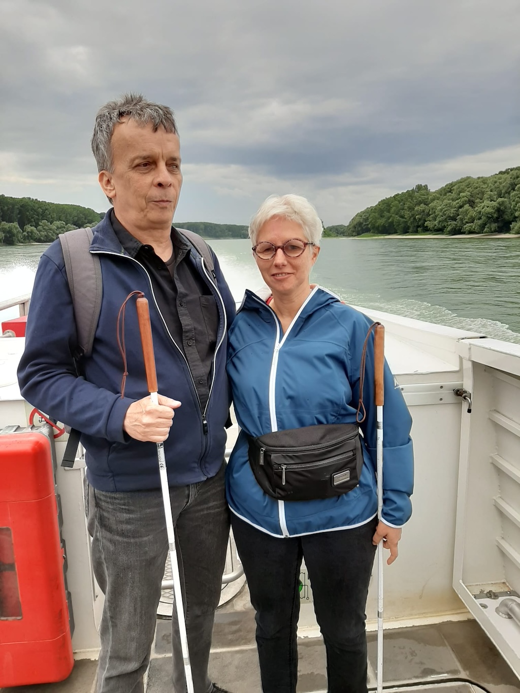 Andreas und Claudia am Twin-City-Liner
